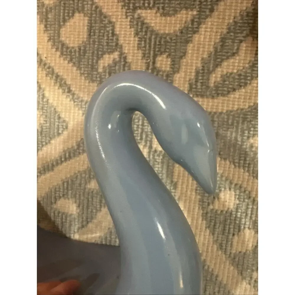 Vintage Nova Swan Ceramic Cloth Towel Soap Holder Cream‎ Blue Bath Decor Dish